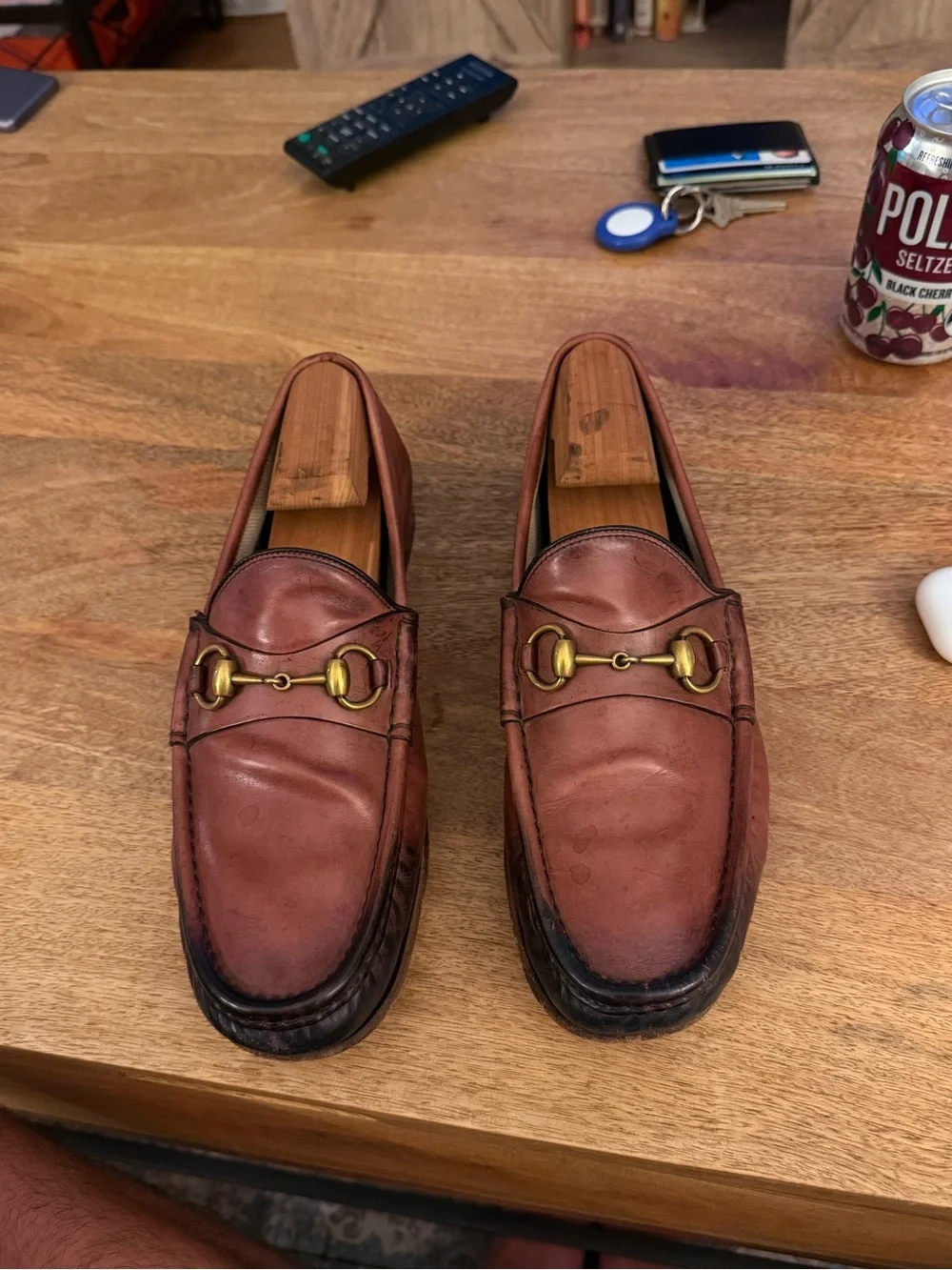 Gucci Brown Leather Horsebit Loafers UK 8, US 9